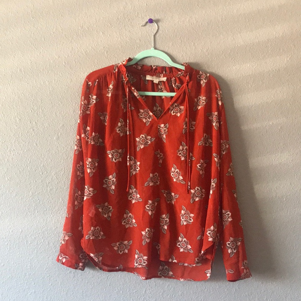 Retro. Sheer. Long sleeve shirt.